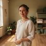 Portrait of Olena, a beginner student at the small-group studio in Kyiv